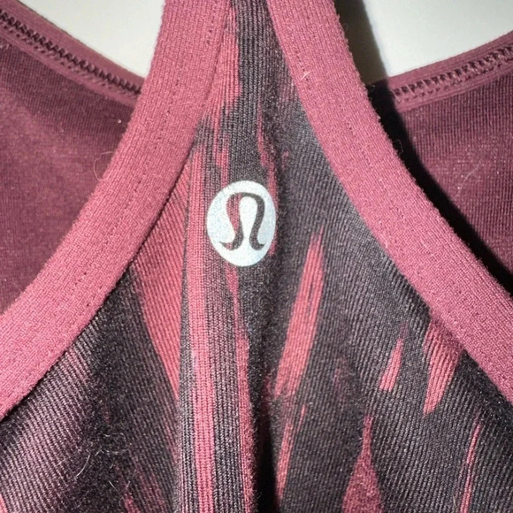LULULEMON POWER Y TANK LUON PAINTED ANIMAL BORDEAUX DRAMA BLACK SIZE 6 - Picture 7 of 8